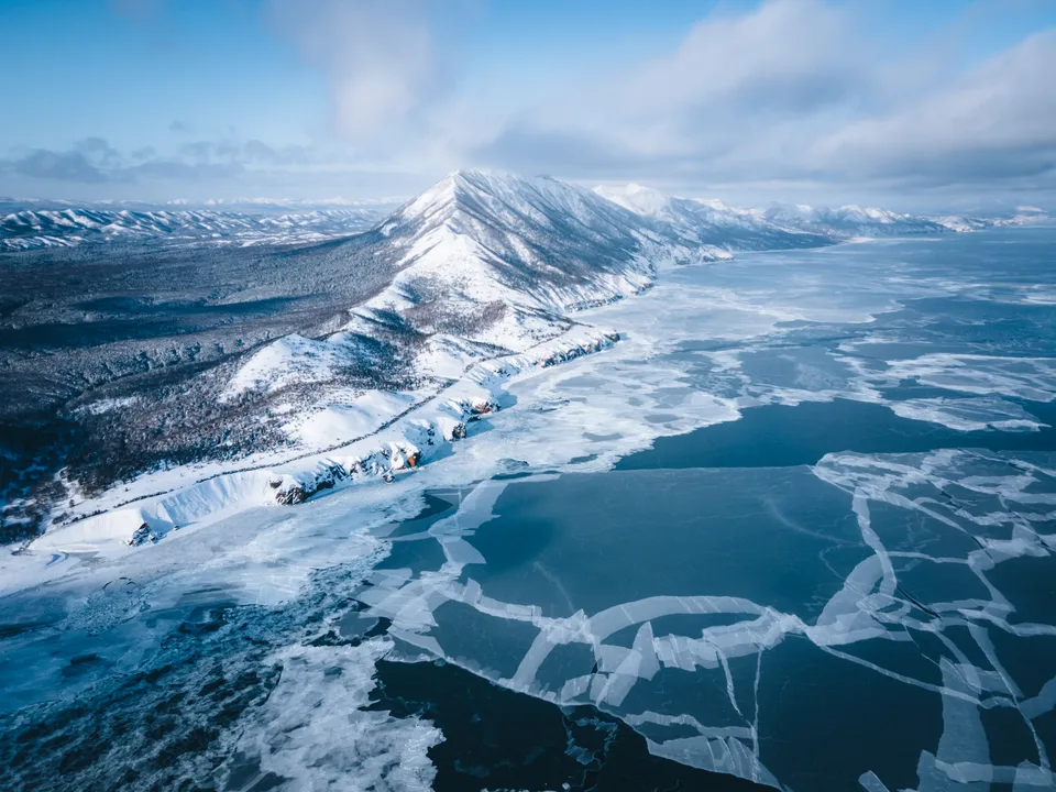 Ледопады в бухте Тихая