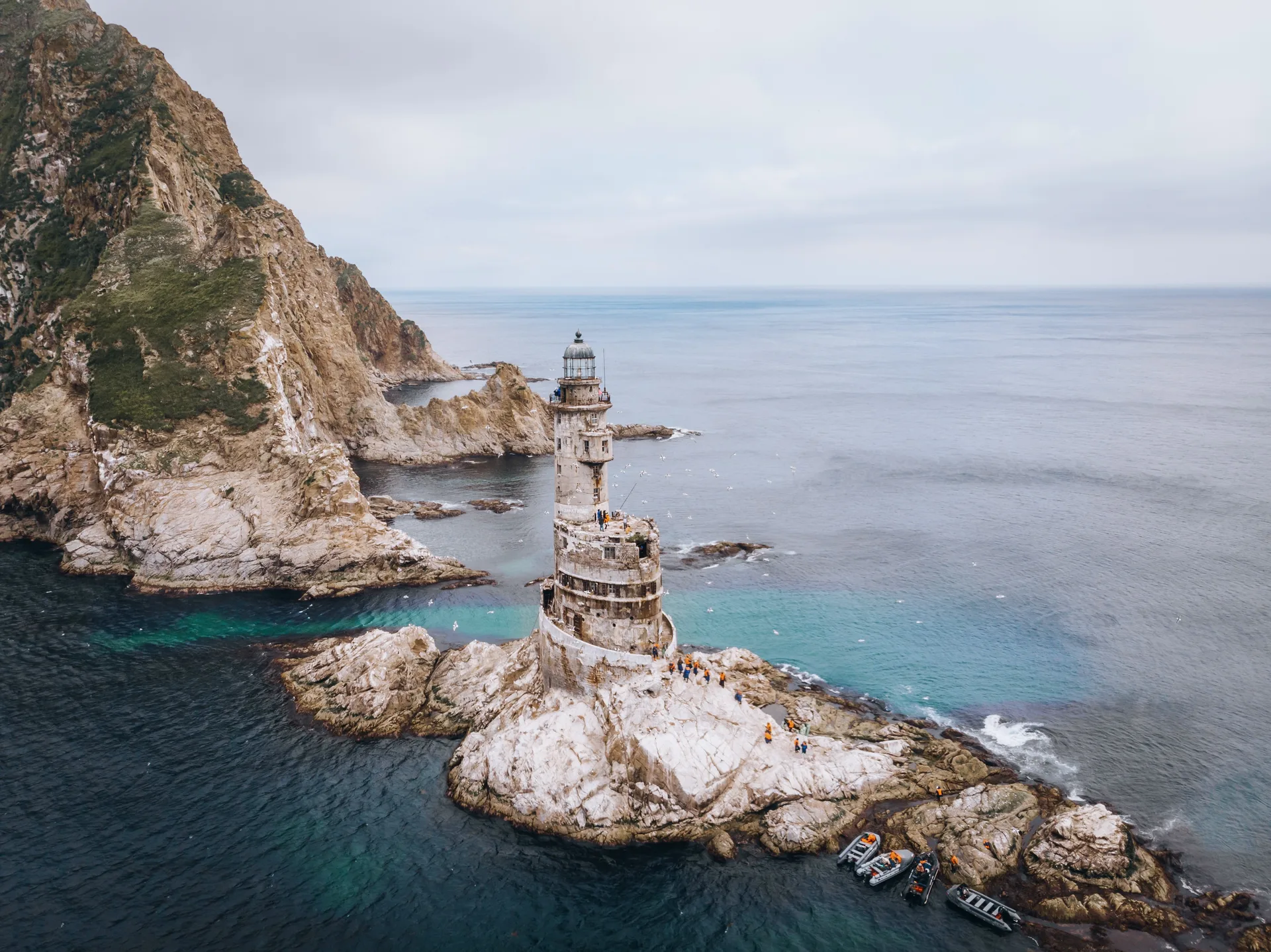 Sea cruise to Aniva Lighthouse — Sakhalin Island coastline