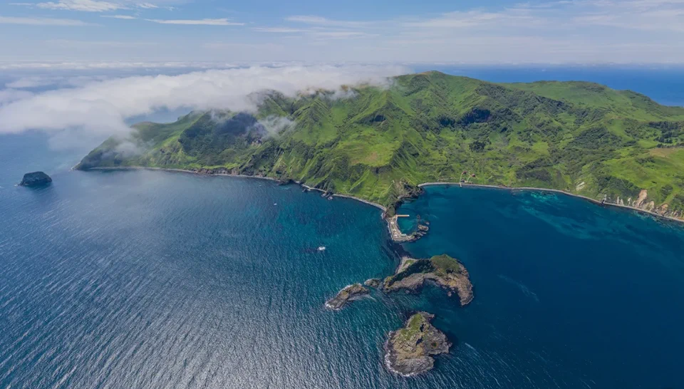 Moneron Island — basalt stacks and coastal waters of the marine reserve off Sakhalin