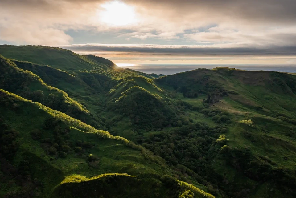 Sunset over Moneron Island — the evening before the return leg to Korsakov