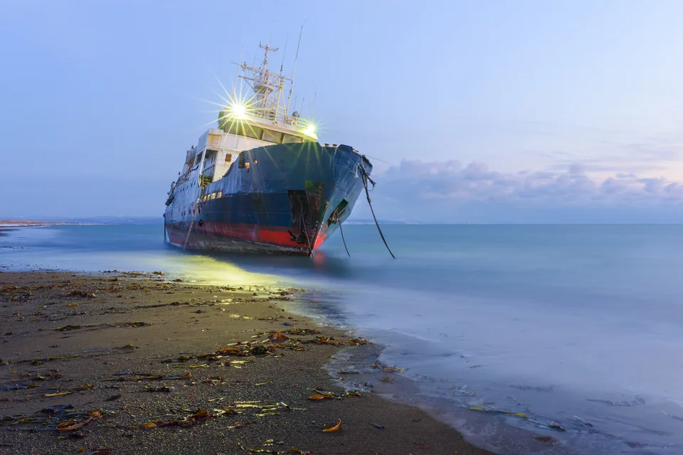 萨哈林沿岸的船只