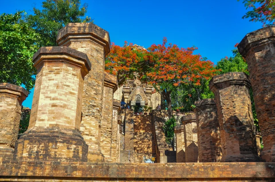 Тропические фрукты на вьетнамском рынке — манго, драгонфрут, рамбутан